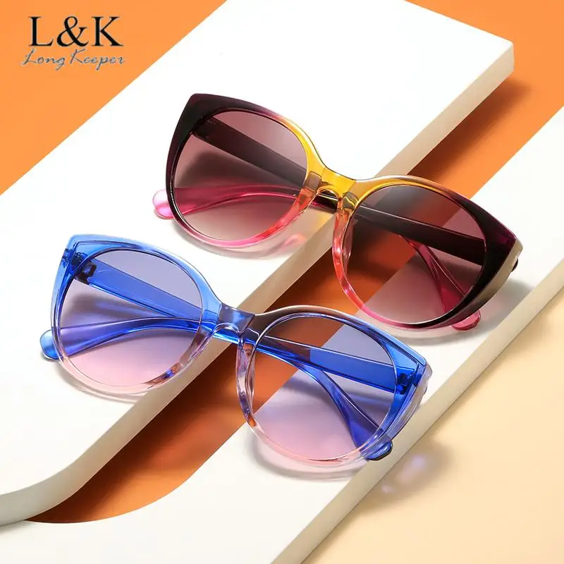 

Long Keeper Luxury Sunglasses Women Round Cat Eye Sun Glasses Vintage Brand Travel Classic Female Retro Small Frame Shades UV400