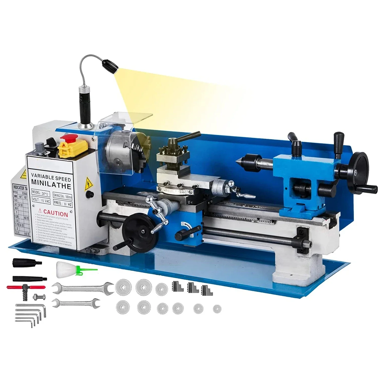 Настольный мини-настольный токарный станок по металлу с регулируемой скоростью