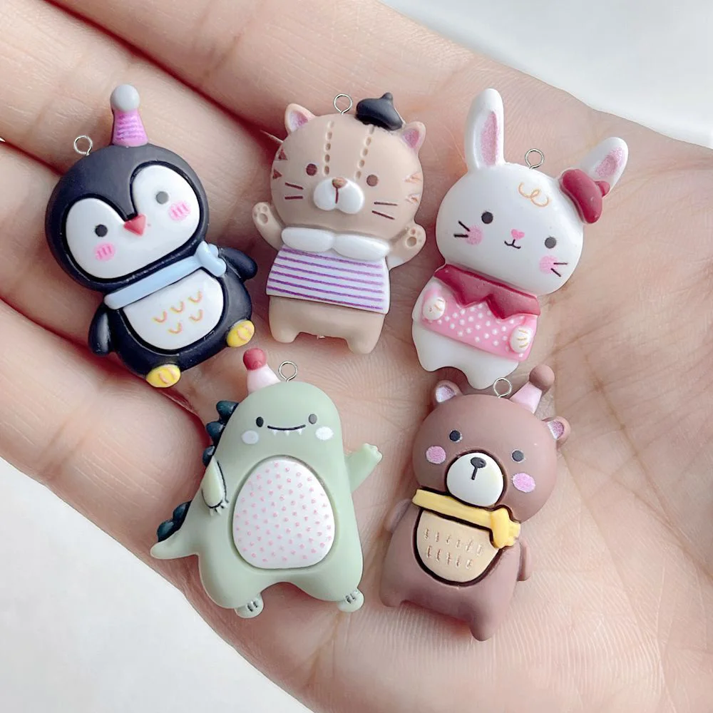 

10 шт., подвеска в виде кота, кролика, медведя, пингвина, динозавра