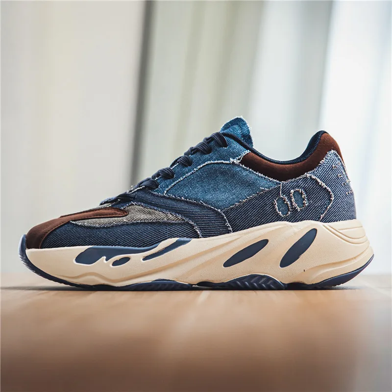 

Men's summer casual fashion chunky breathable sneakers Leather Breathable Height Increased Flat Platform Shoes for mens zapatos