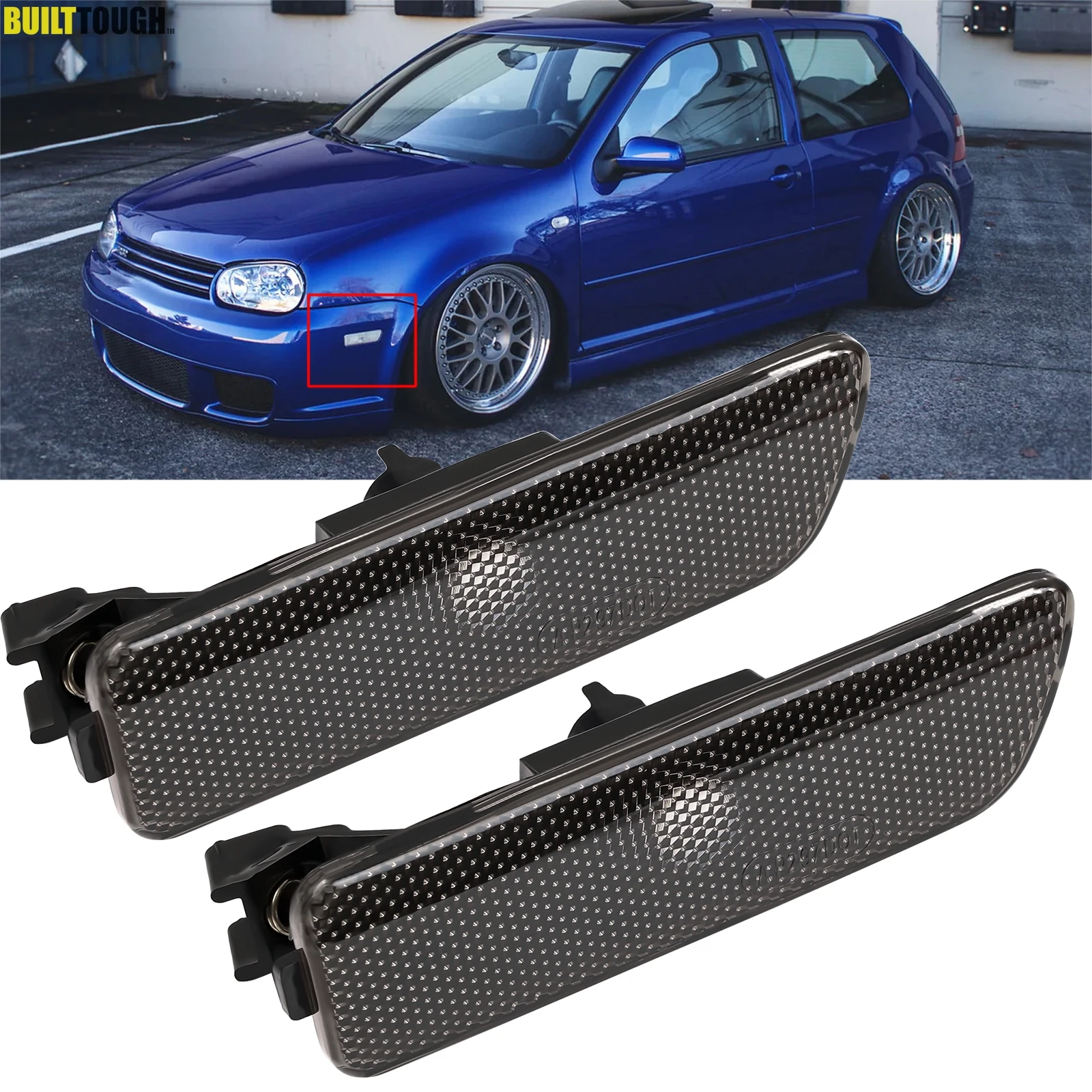 

2X передние боковые габаритные огни, указатели поворота, дымчатые для Volkswagen VW Golf 4 Jetta MK4 1999-2005, мигалка, линза