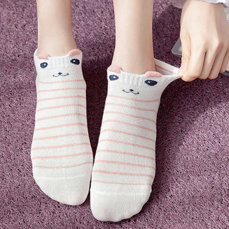 10 Pair Cute Summer Short Ankle Socks Women Asakuchi Cotton Breathable Low Tube Socks Funny Kawaii Femme Calcetines De La Mujer