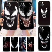 marvel phone case for iphone 11 12 13 pro max 7 8 se xr xs max 5 5s 6 6s plus silicone case cover anime marvel venom spiderman