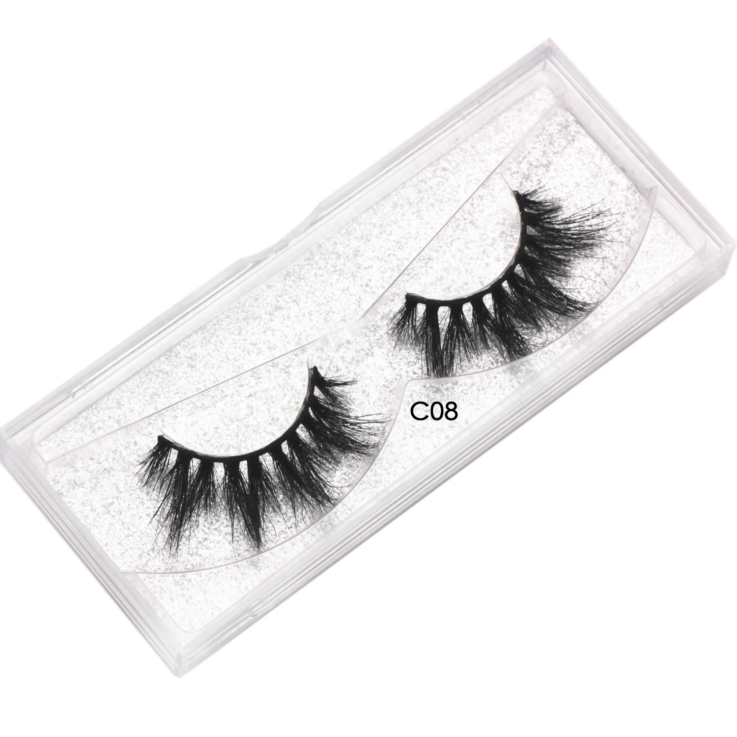 

3D Mink False Eyelashes Natural Wispy Fluffy Dramatic Volume Fake Eyelashes Extension Handmade Cruelty-free Eyelashes Makeup C08