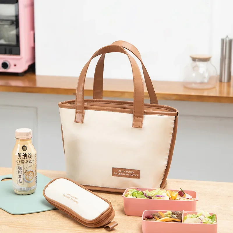 

Портативный Ланч-бокс 5 цветов, термобокс для еды, однотонный кожаный охлаждающий Ланч-бокс большой емкости, водонепроницаемый Органайзер, оригинальный