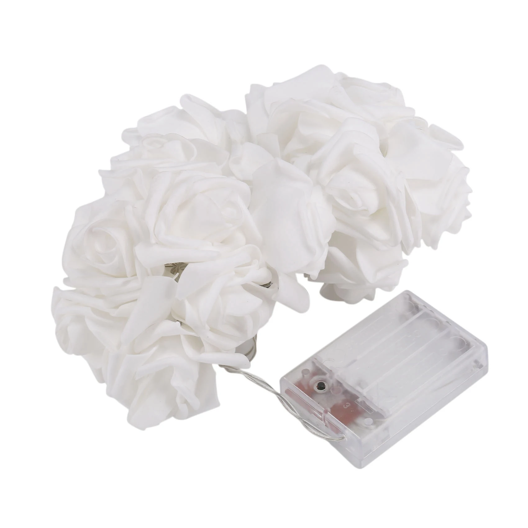 

20 LED Rose Flower String Lights Battery Operated for Valentines Decorations Without Battery Warm White