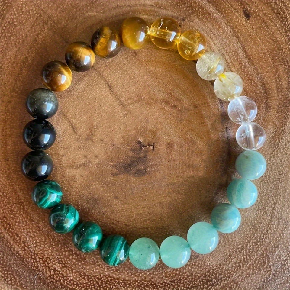 Женский браслет с градиентными кристаллами и бусинами роскошный модный розам