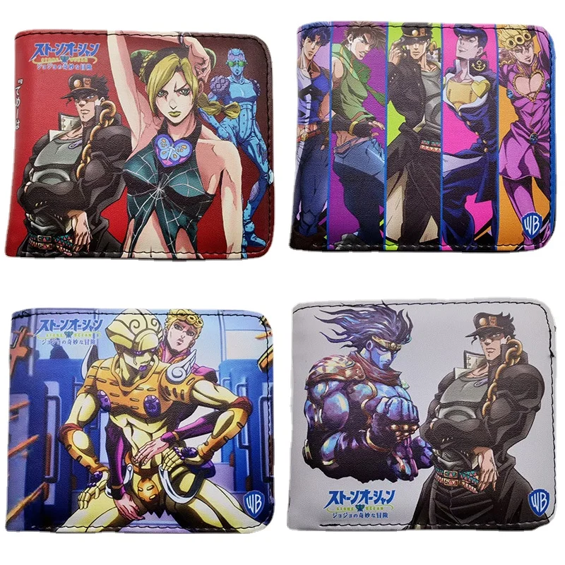 

JoJo's Bizarre Adventure Wallet Kujo Jotaro Jolyne Cujoh Wallets Unisex Cartoon Short Coin Purse Card Holder Anime Peripheral