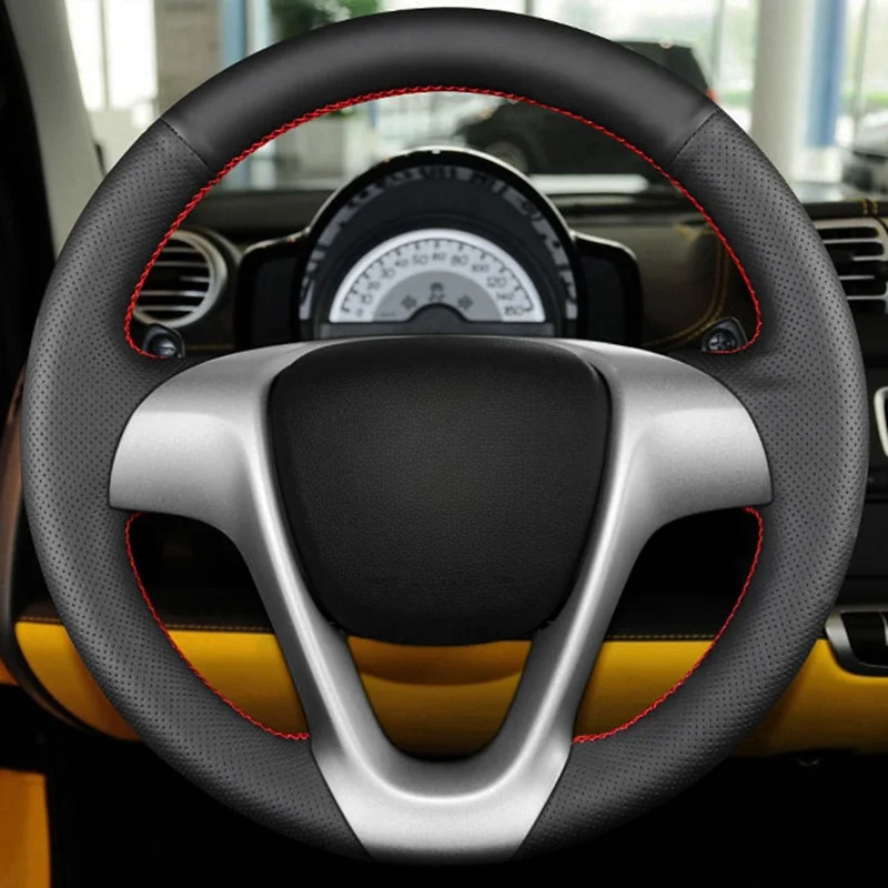 Чехол на руль автомобиля оплетка из искусственной кожи для Mercedes Benz Smart Fortwo 2009-2013