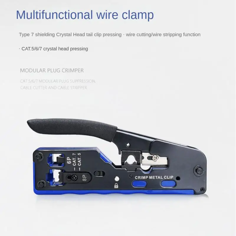 

Multi-function Wire Pliers CA.5/6/7 Crystal Head Pressing Type 7 Crystal Head Tail Clamp Pressing Can Wire Stripping/cutting