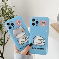 ins cute cartoon cat bracket phone cases for iphone 12 11 pro max mini xr xs max 8 x 7 se 2020 lady girl shockproof soft shell