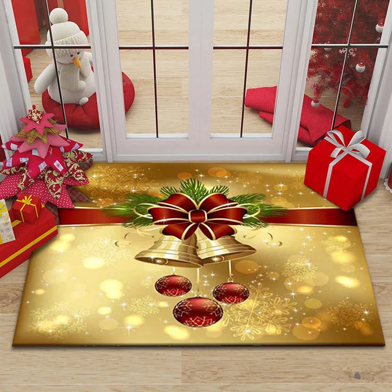

Christmas Santa Claus Elk Carpet for Living Room Home Decor Non-slip Doormat Children Carpets for Rooms Halloween Decoration