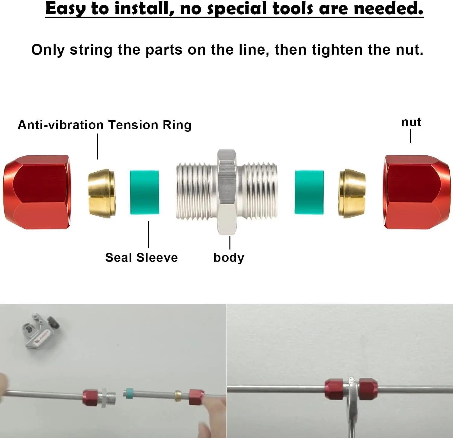 Chuang Qian 800-642 Линейный соединительный разъем для сращивания муфты 1/2 дюйма