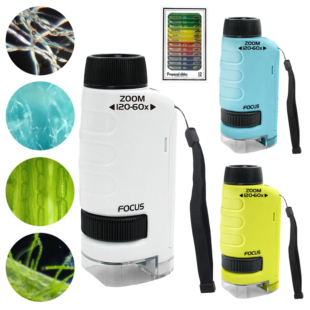 500X Карманный микроскоп, детская научная игрушка, учебный Мини Ручной ...