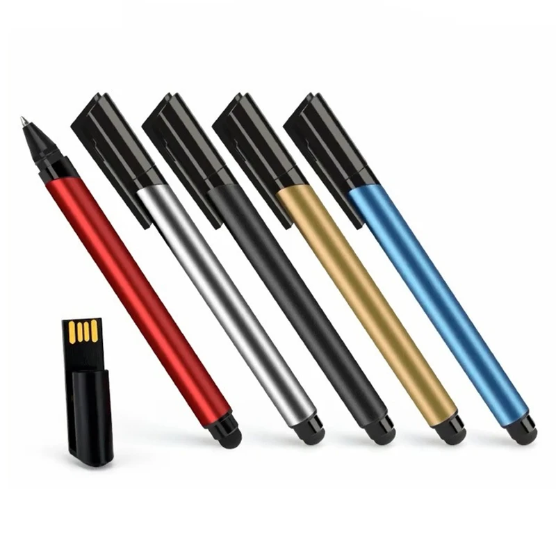 

2023 New Free Custom Name LOGO Metal Signature Pen Model USB2.0 Flash Drive 2GB 4GB 8GB 16GB 32GB 64GB 128GB Memory Stick