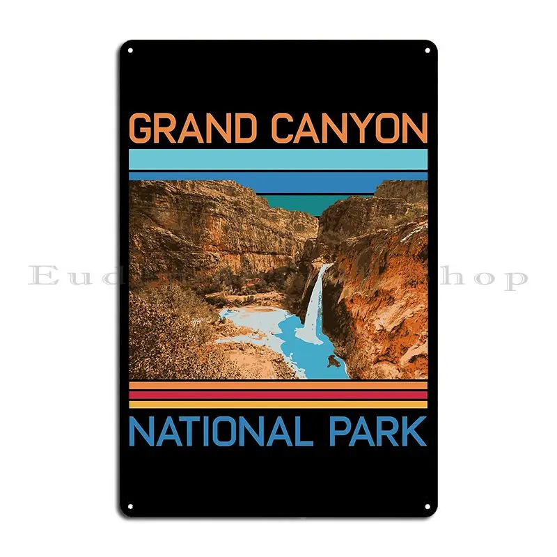 Винтажный металлический плакат в стиле ретро с изображением большого ущелья