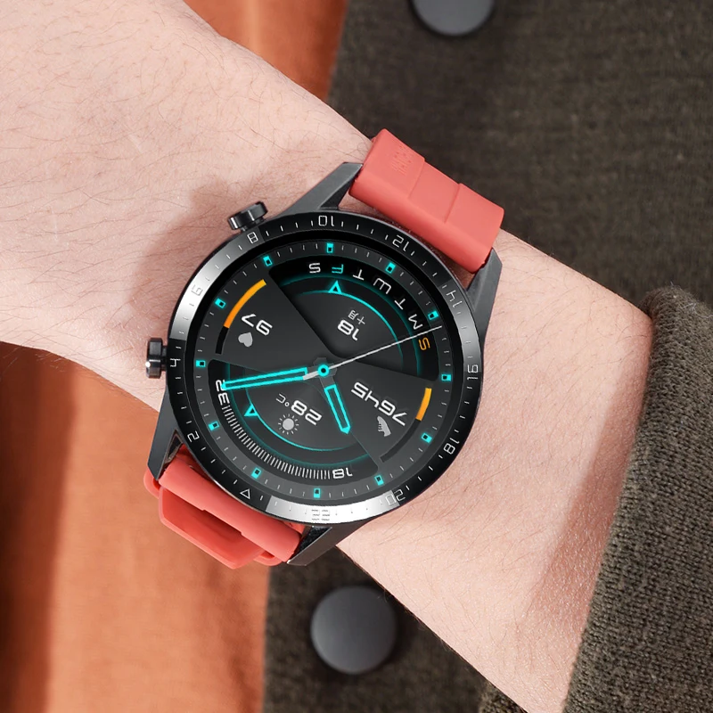 Силиконовый ремешок 22 мм для Samsung Galaxy Watch 3 45 спортивный ремешок-браслет Huawei GT 2 Pro 46