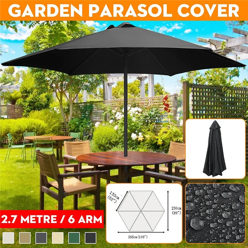 

Наружный водонепроницаемый зонт от солнца, сменная ткань, диаметр 2/2, 7/3 м, садовый пляжный бассейн, защита от УФ-лучей, зонтик, верхняя ткань