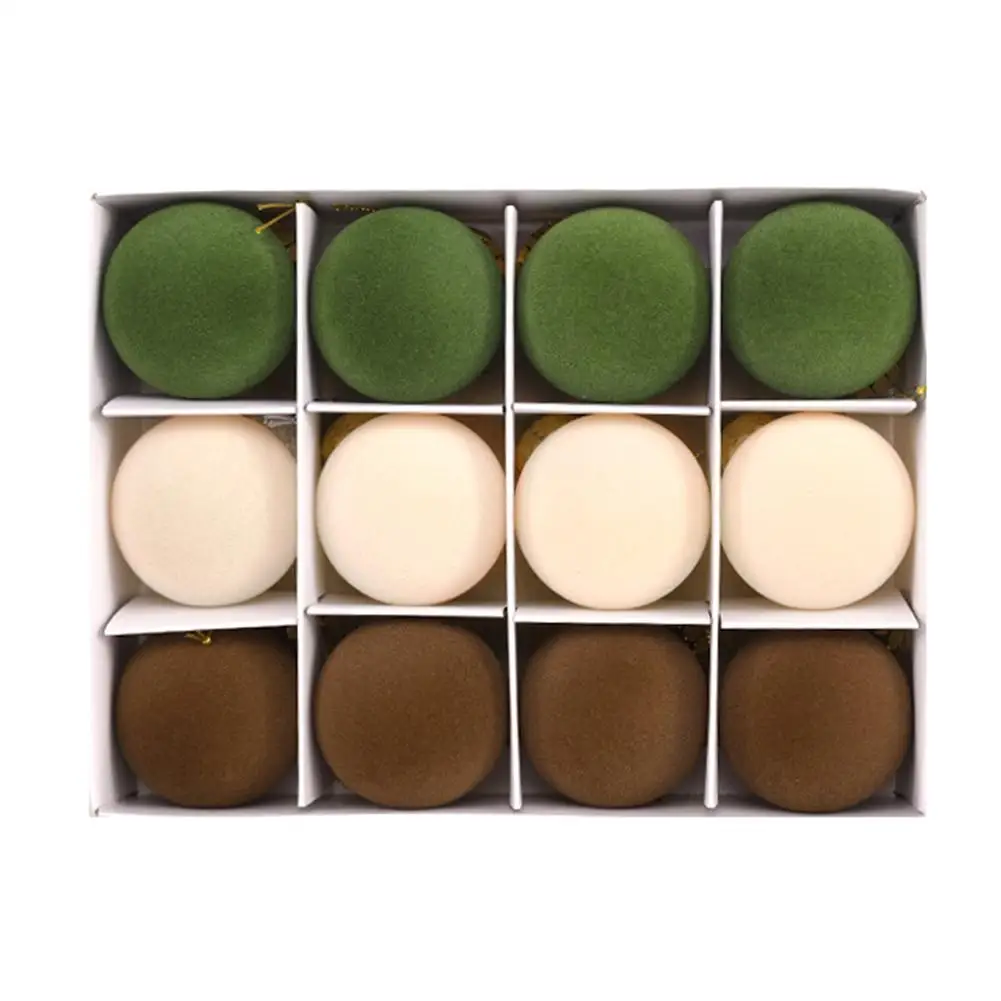 

Бархатные елочные шары 12 шт., красный, зеленый