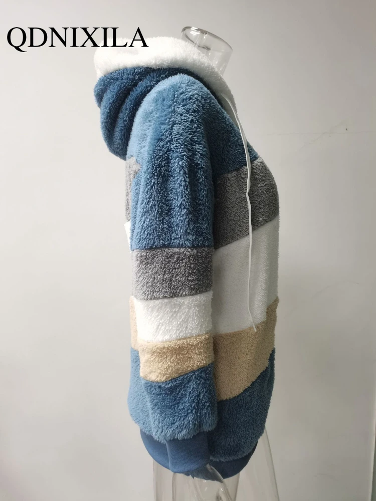 Женское весенне-осеннее длинное пальто оверсайз с плюшевым медведем теплое