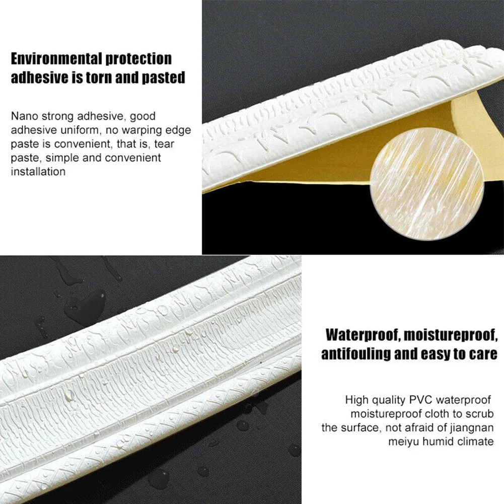 

2.3M Wall Trim Line Wallpaper Skirting Sticker Border Waterproof Anti-collision 3D DIY Stickers Decor Self-adhesive Foam Border