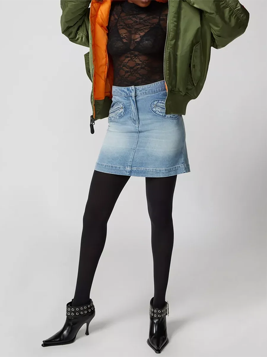 Прозрачная сетчатая женская футболка с длинным рукавом и ложным воротником