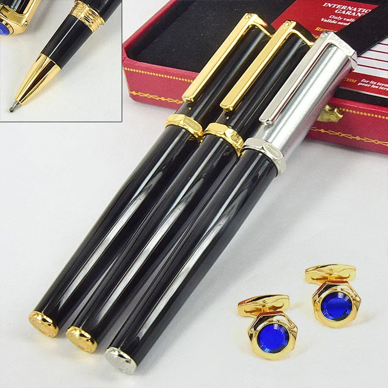 

VPR Santos-Dumont de CT Heptagon Mysterious Black Barrel Classic Pattern Luxury Roller Ball Pen With Serial Number Write Smooth