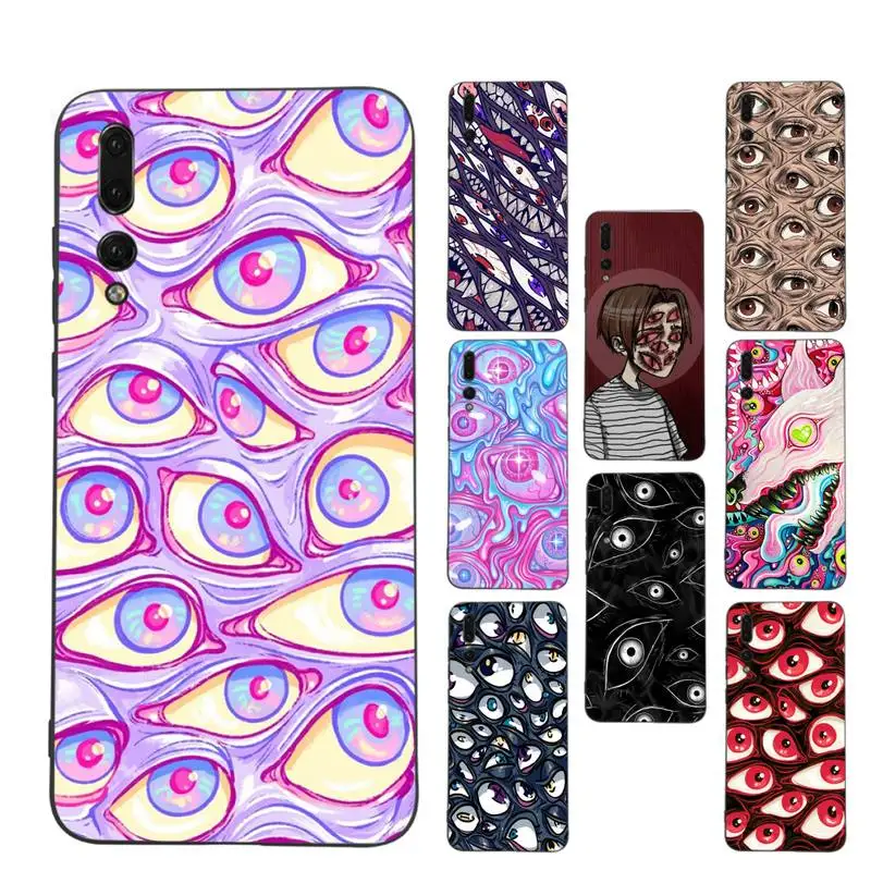 

Scary Face Eyes Smiley Phone Case for Huawei P30 40 20 10 8 9 lite pro plus Psmart2019