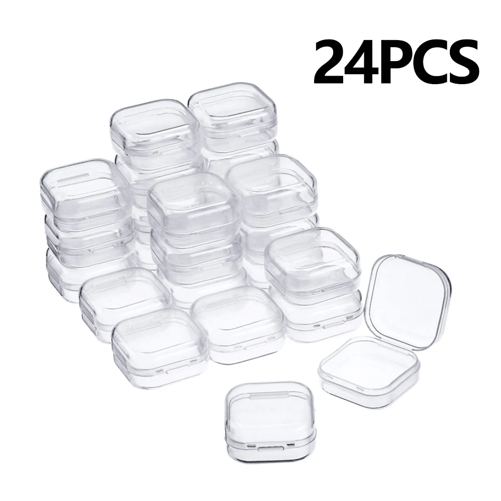 

Smooth Mini Clear Plastic Storage Box Kit Lightweight Durable Beads Coins Travel Containers Transparent Case Sundries Organizer