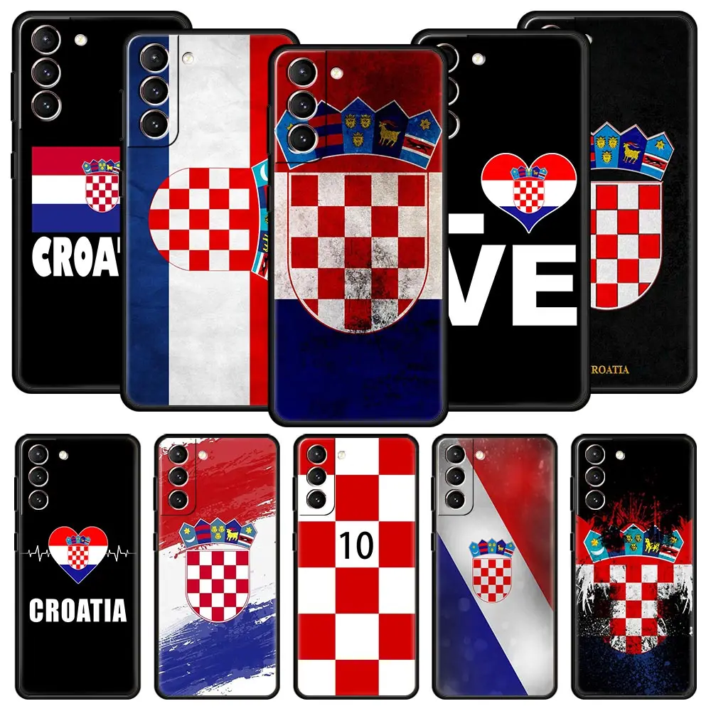 

Croatia Flag Soccer Phone Case For Samsung Galaxy S23 S22 Ultra S20 S21 FE 5G S10 S9 Plus S10E S8 S7 Edge Soft TPU Pattern Cover