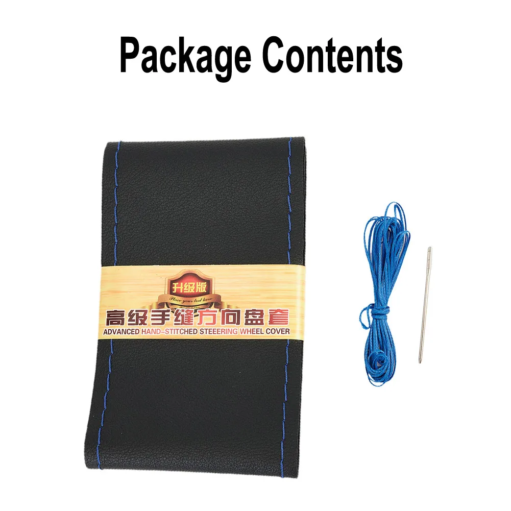 

Steering Wheel Sewing Kit Steering Wheel Cover Hand Sewing Vehicle 37-38cm Breathable Cowhide Leather DIY Durable Parts