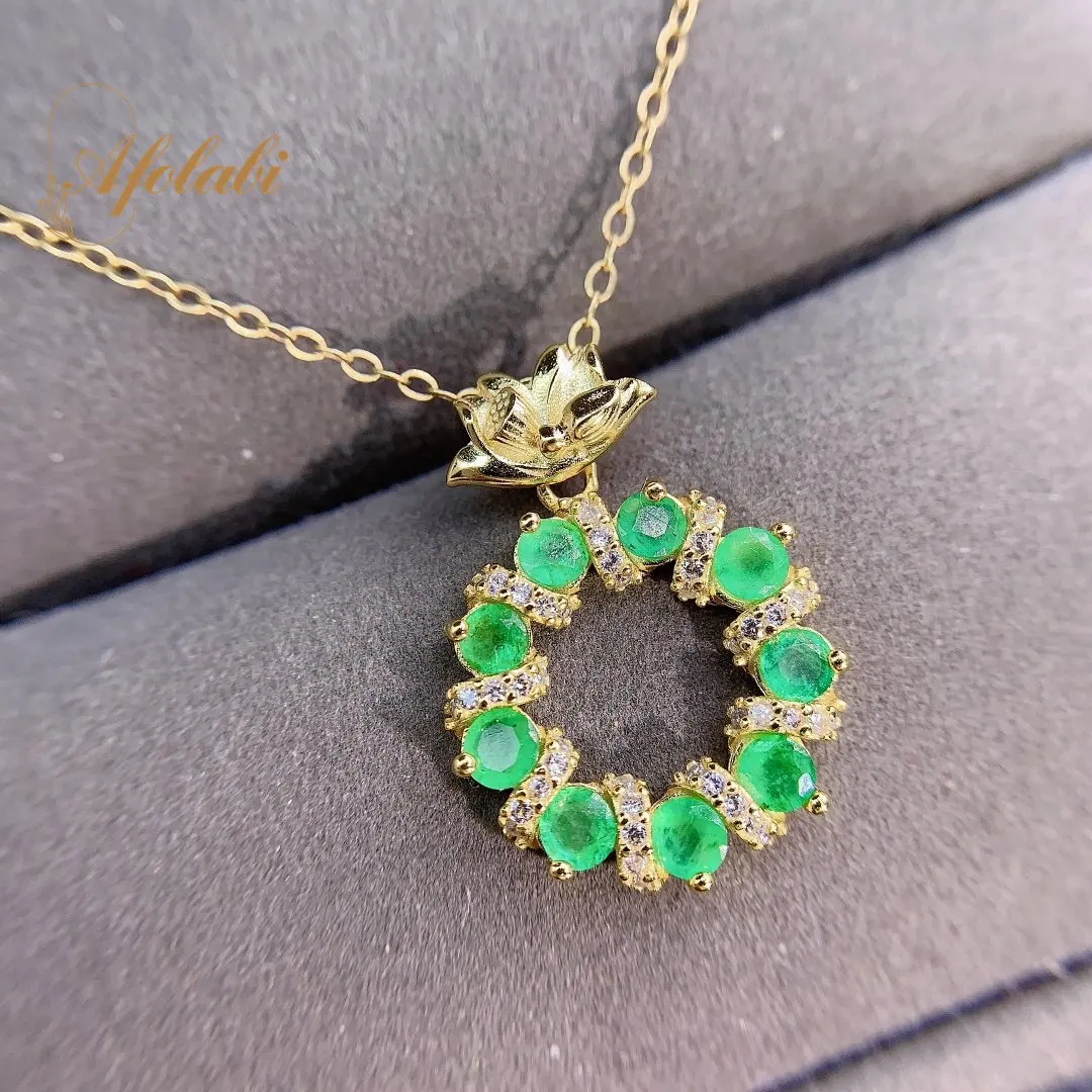 

Женский кулон из серебра 925 пробы, с изумрудом, 3 х3 мм