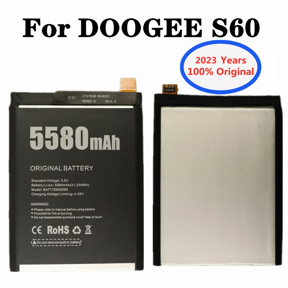 

2023 год 100% Новый оригинальный запасной аккумулятор Для DOOGEE S60 BAT17M15580 BAT17S605580 5580 мАч запасные части резервная батарея для телефона