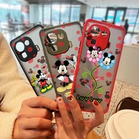 minnie mickey mouse for xiaomi mi 11 11t 10 10s 10t ultra lite pro 9 8 poco x3 f3 gt nfc frosted translucent phone case
