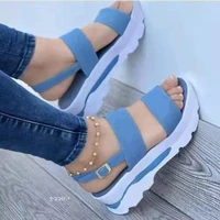 women sandals 2022 summer platform heels ladies lightweight wedges shoes women buckle non slip beach sandals plus big size 3543