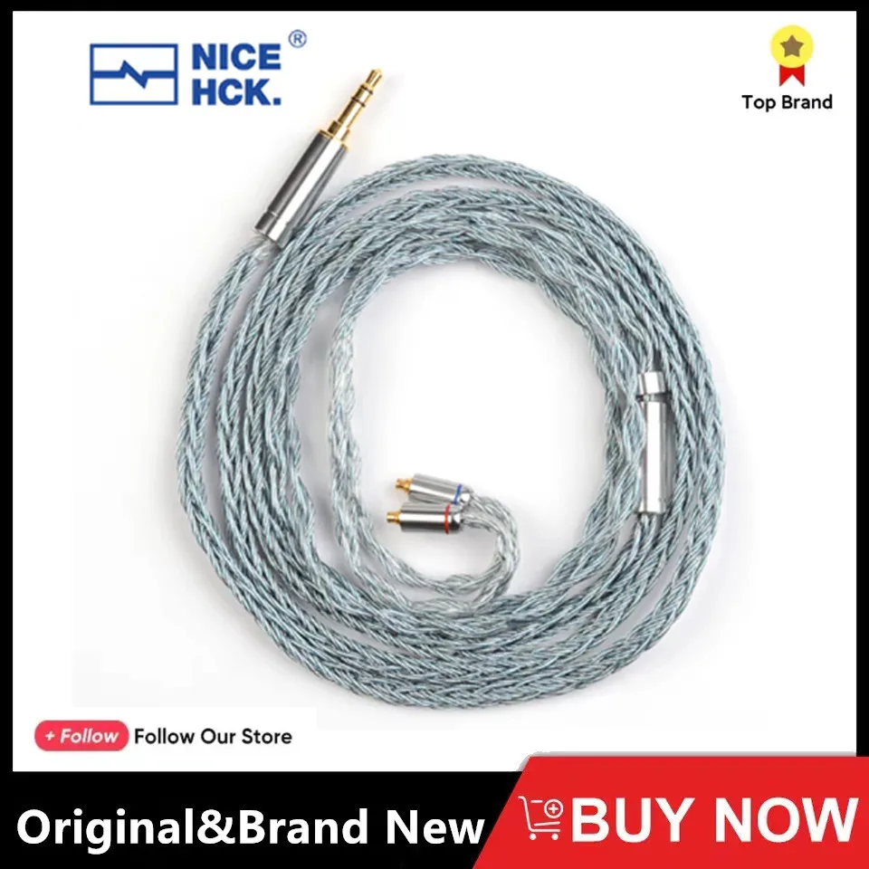 NiceHCK BlueCat HIFI аудиофил кабель 2% посеребренный серебристый медный сплав