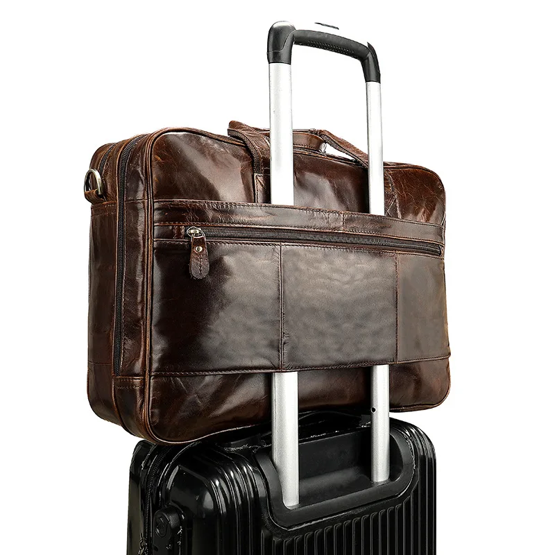 Multi-Function Fashion Genuine Leather men Shoulder Bag Leather Messenger Bag Men Crossbody Bag Tote Handbag Duffle Bag Weekend