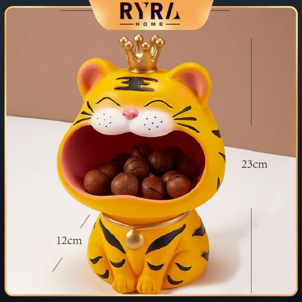 

Tiger Key Storage Environmental Protection Synthetic Resin Storage Ornaments Lovely Cartoon Candy Storage Home Decoration