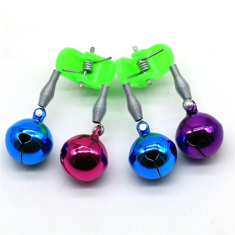 

Fishing Bite Alarms Fishing Rod Bell Rod Clamp Tip Clip Bells Ring Color ABS Fishing Accessory Outdoor Metal 50Pcs/Set