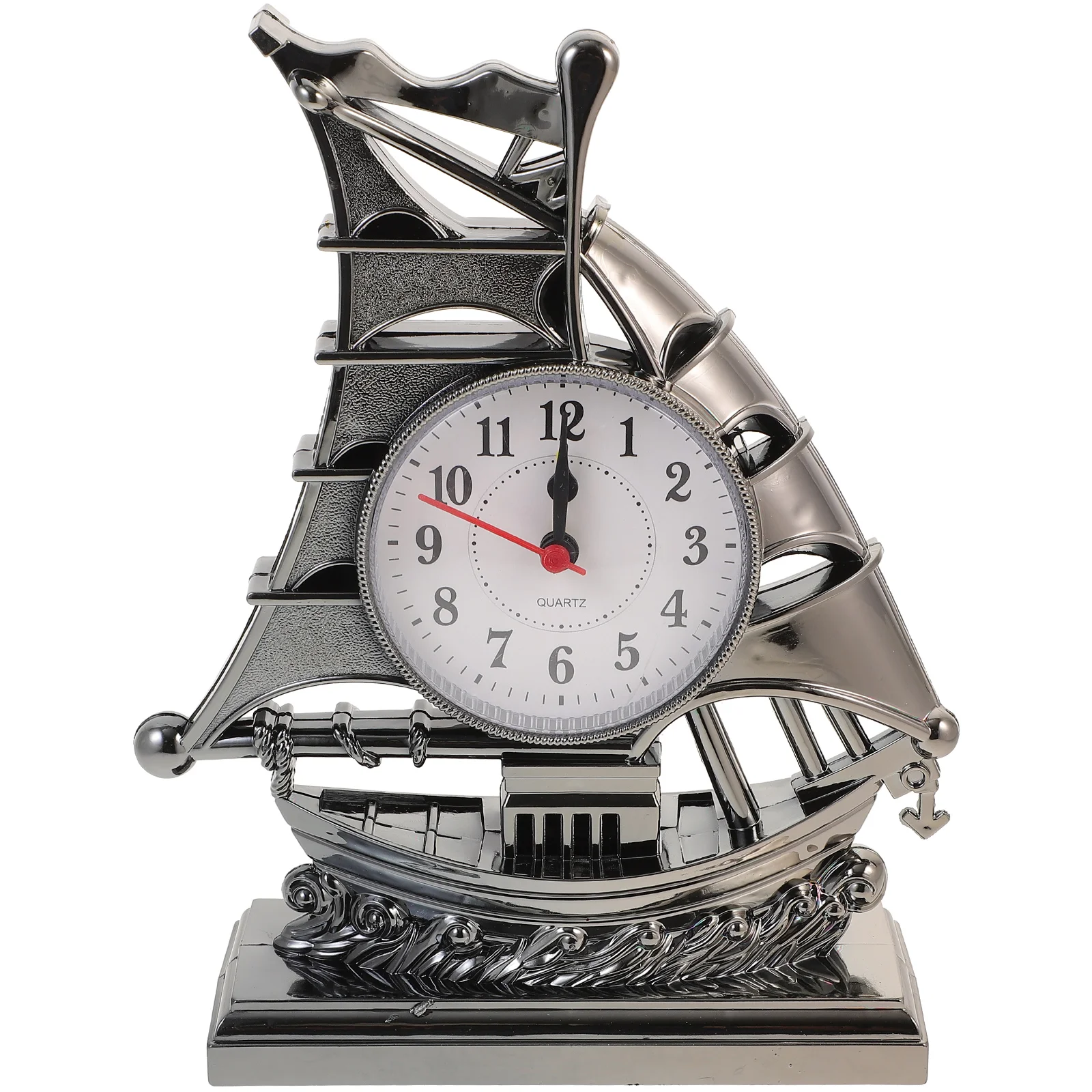 Nautical Ship Boat Figurine Time Clock Table Desk Alarm Clock