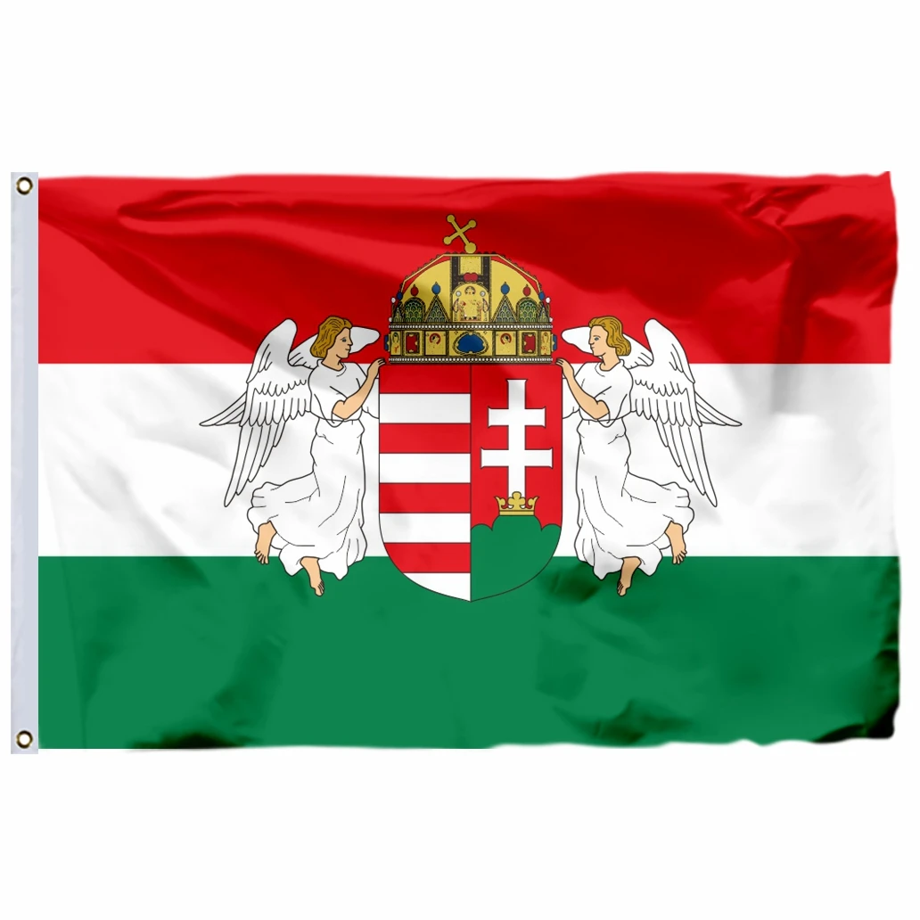 

Hungary History 1848-1921 Flag Hungarian Magyarország Crest Coat of Arms Flag Brass Buttonhole for Indoor and Outdoor Decoration