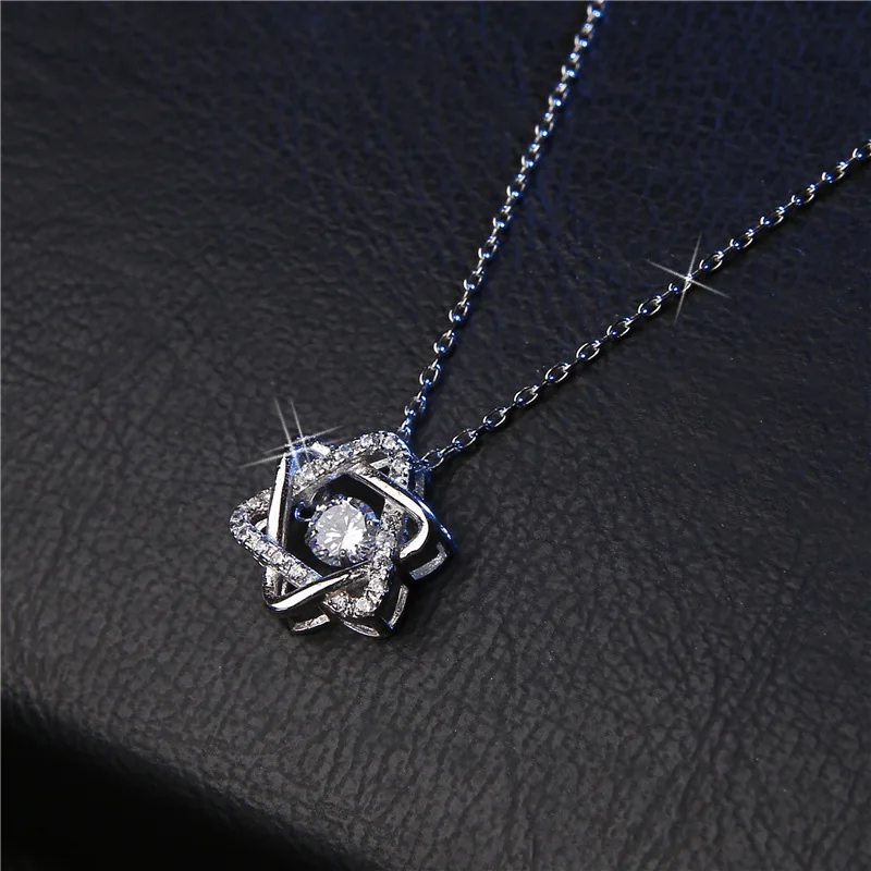 

Personality wild beating heart 925 sterling silver necklace female simple clavicle chain birthday gift jewelry