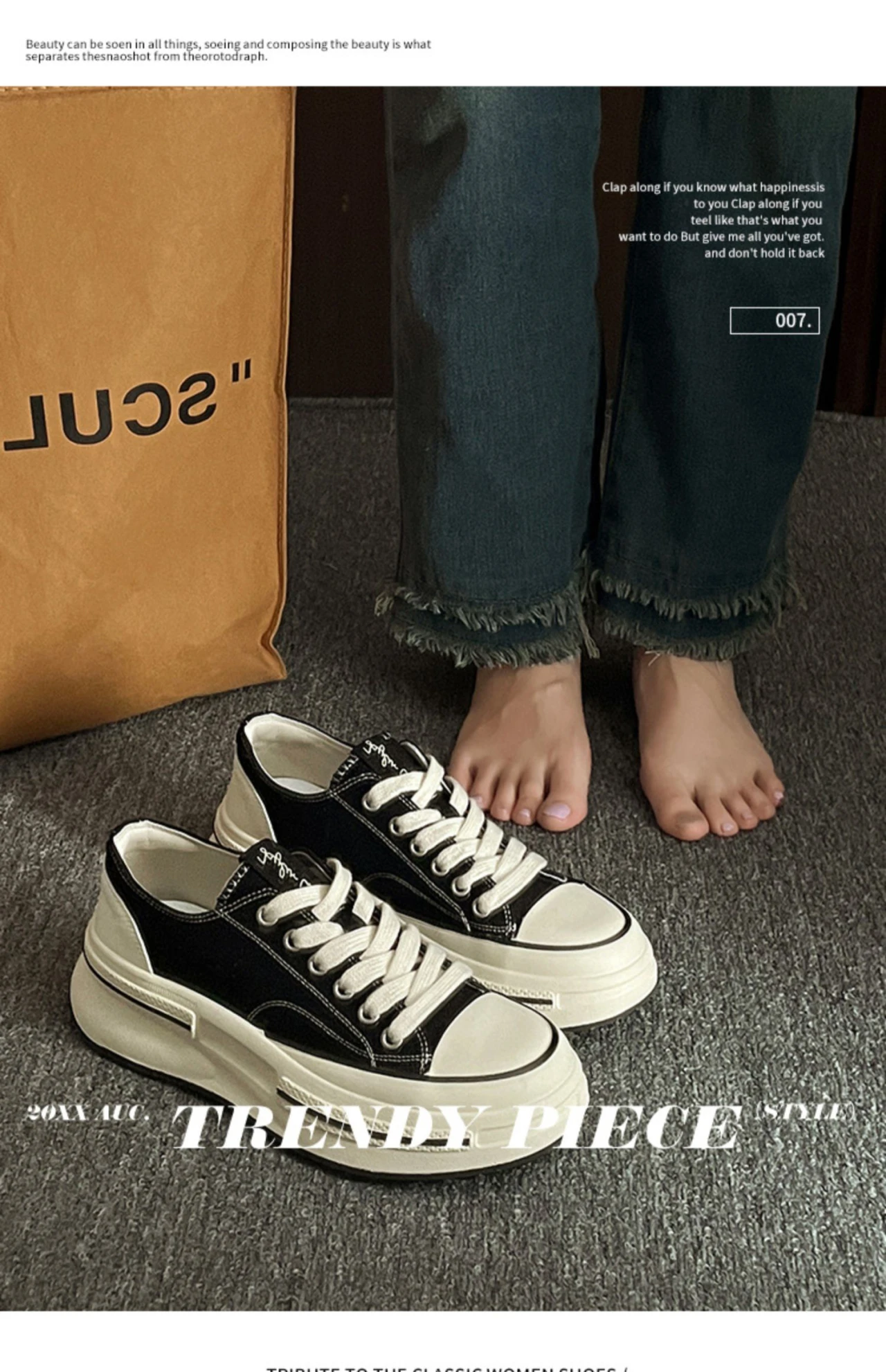 2023 New Spring and Autumn student movement Shoes Women's 5cm thick soled canvas shoes High quality girls' casual sports shoes