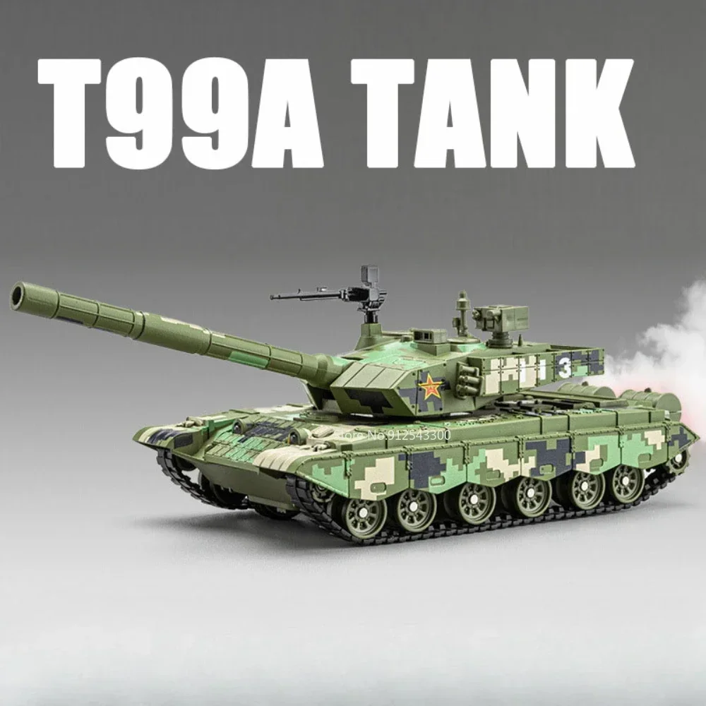 Масштаб 1:24 T99A модель танка из сплава игрушка звук свет возврат амортизация