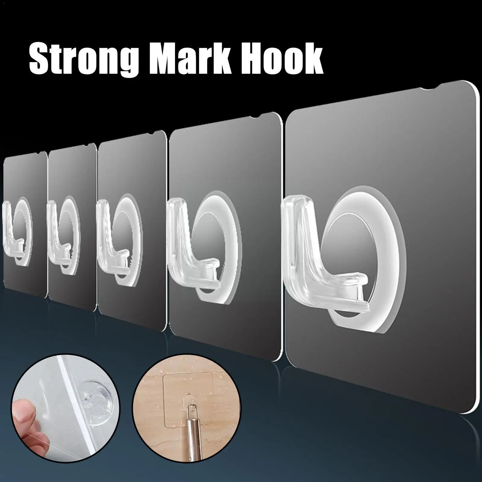 

10PCS Transparent Hooks Key Storage Hanger Wall Door Rack Strong Self Adhesive Multi-Function For Kitchen Bathroom Organize R5R0