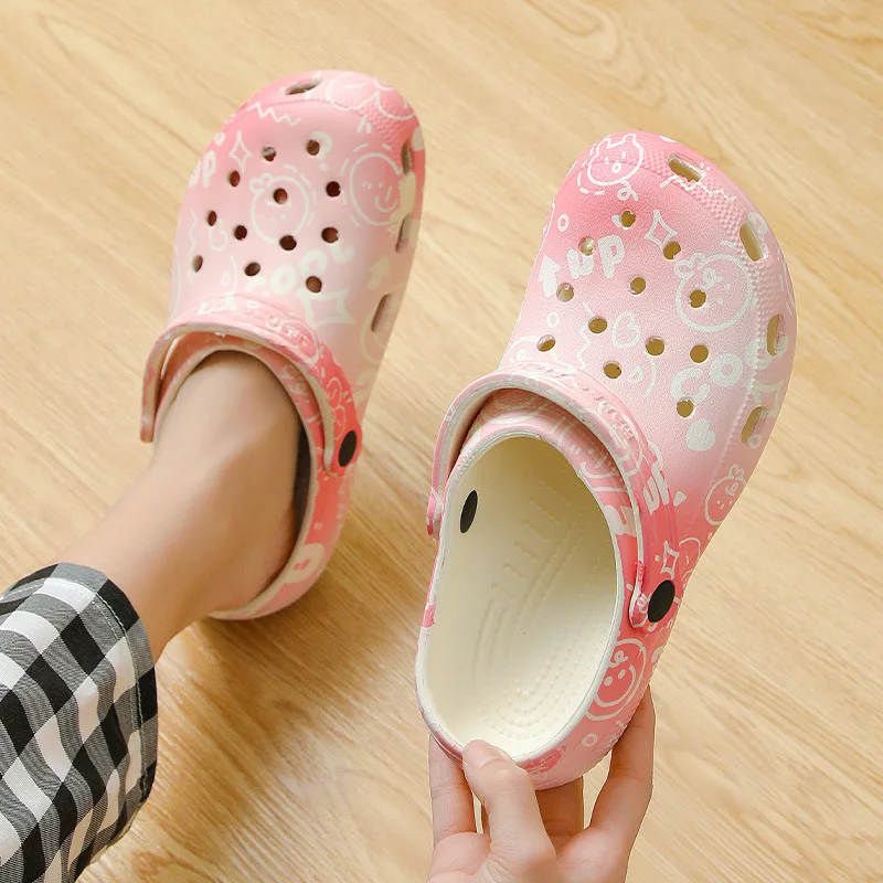 Women's slippers summer personalized printing indoor antiskid wear-resistant thick soled EVA slippers shoes women