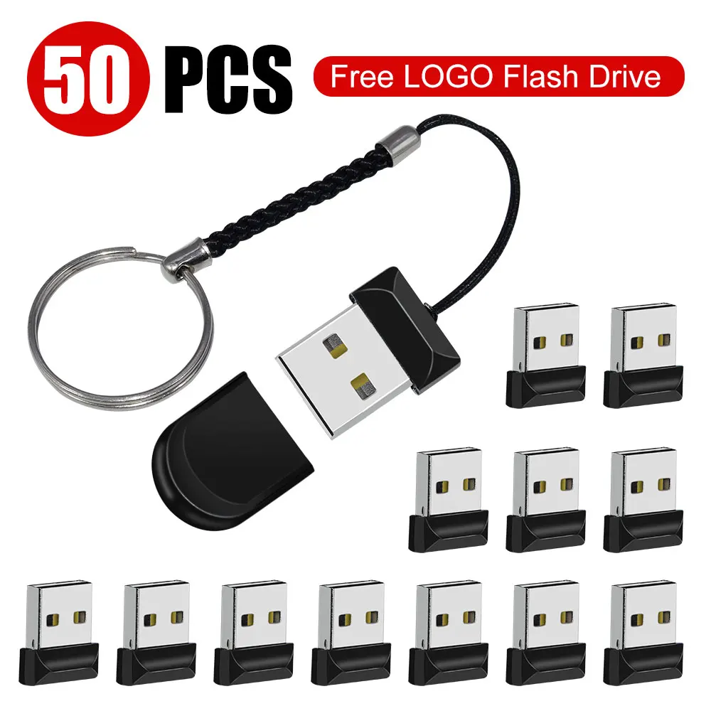 50 шт./лот супертонкие мини-флеш-накопители 4 ГБ 8 16 32 64 черные микро-накопители USB 2 0