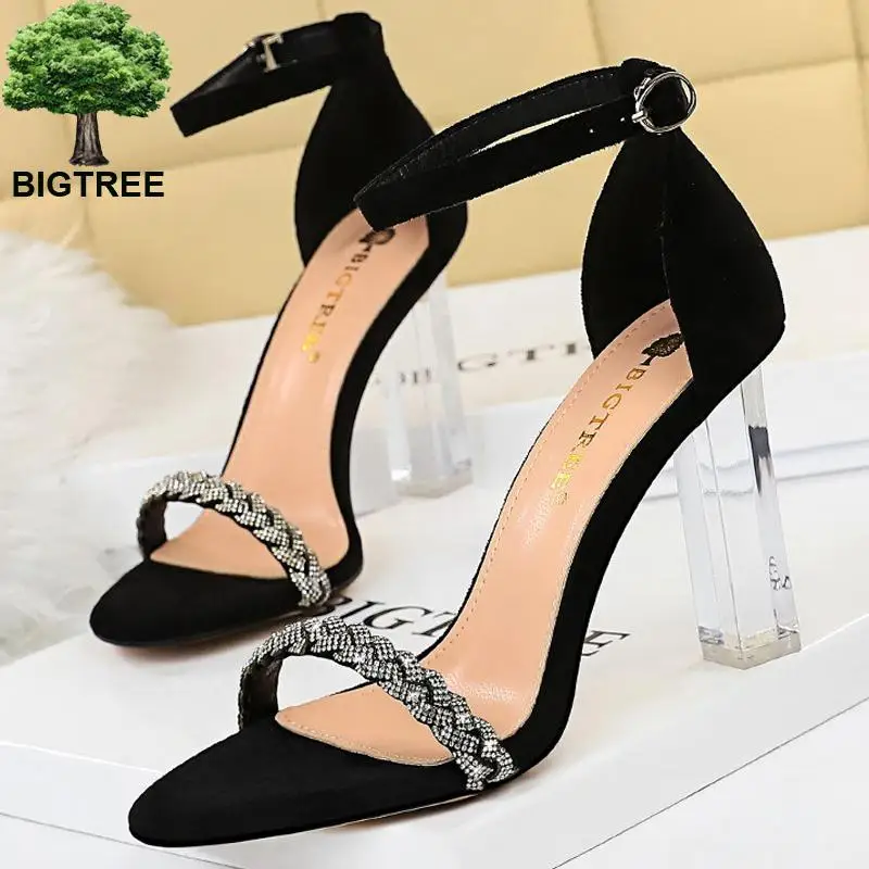 Женские босоножки на высоком каблуке прозрачные сандалии модель 41 42 43 лето 2023