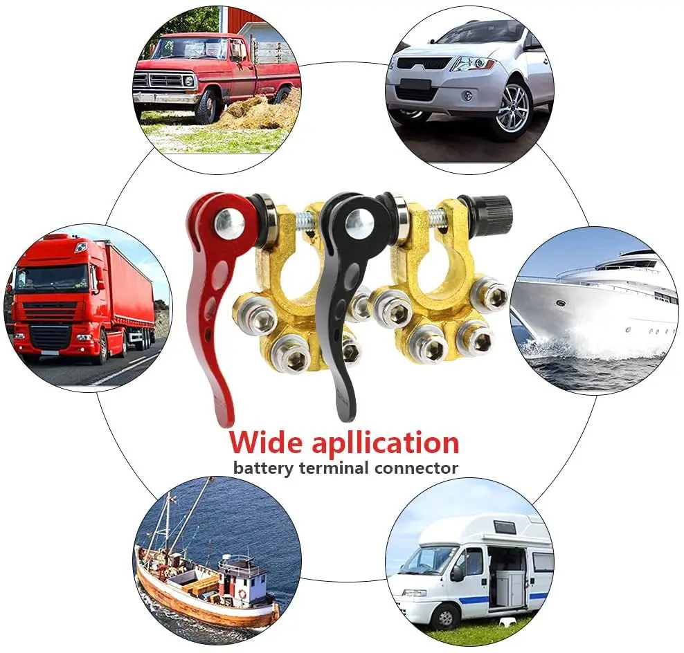 

Automotive Battery Positive Negative Terminal Connector Heavy Quick Release Disconnect Ring Terminal with Allen Wrench Washer