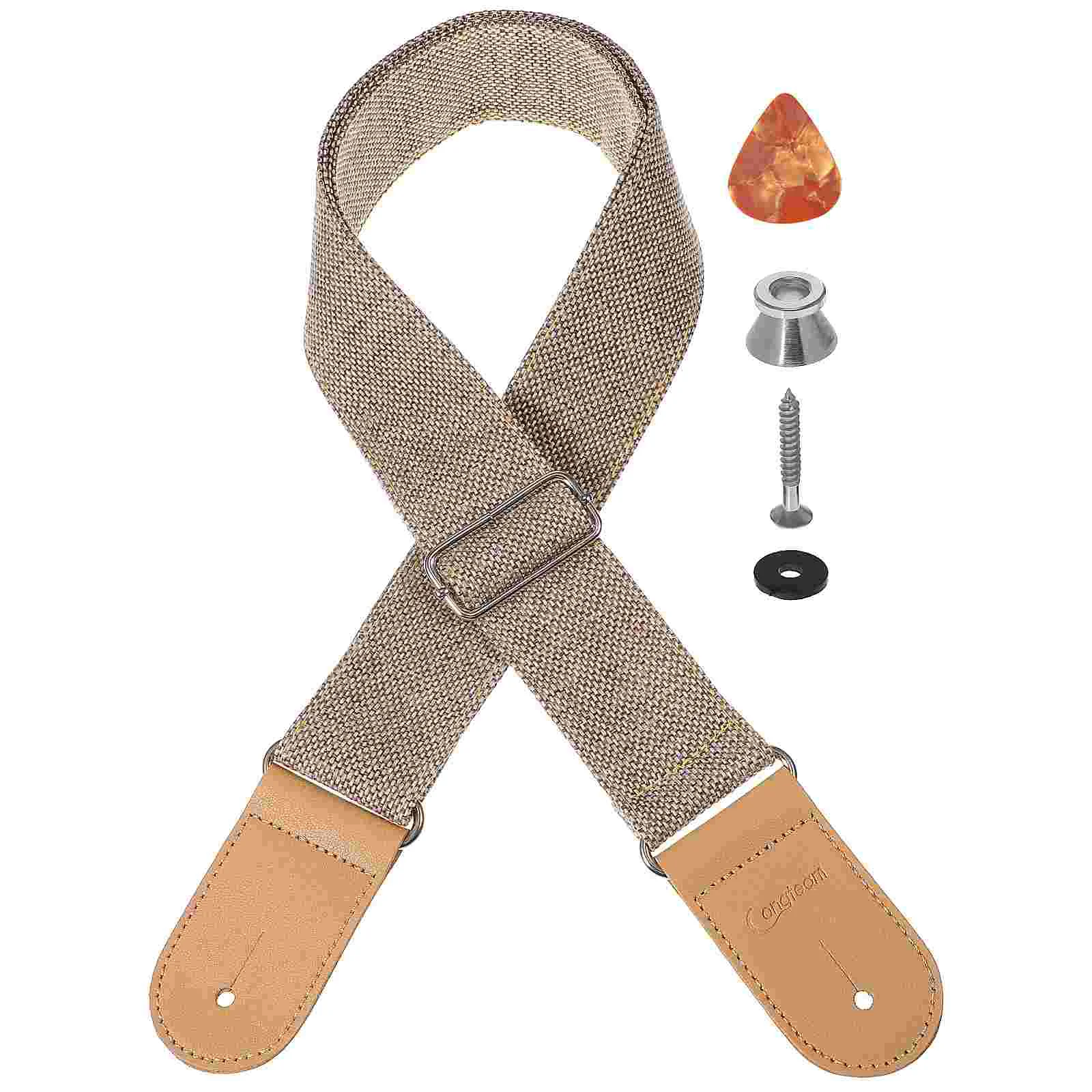 

Bass Guitar Replacement Belt Electric Strap Shoulder Adjustable Cotton Linen Instrument Sling